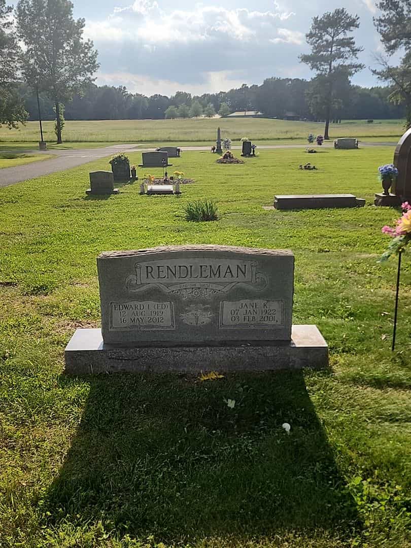 Jane K. Rendleman's grave. Photo 2