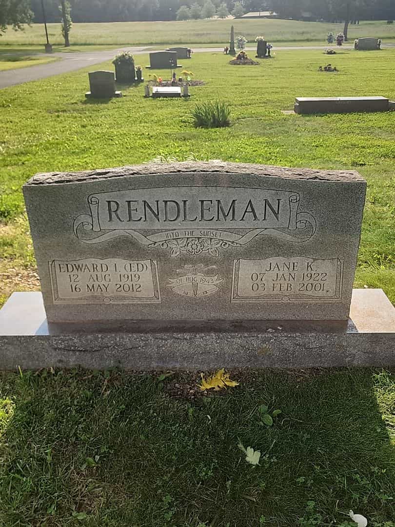 Jane K. Rendleman's grave. Photo 1