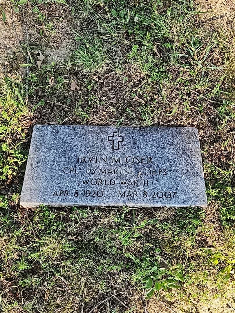 Irvin M. "Butch" Oser's grave. Photo 3