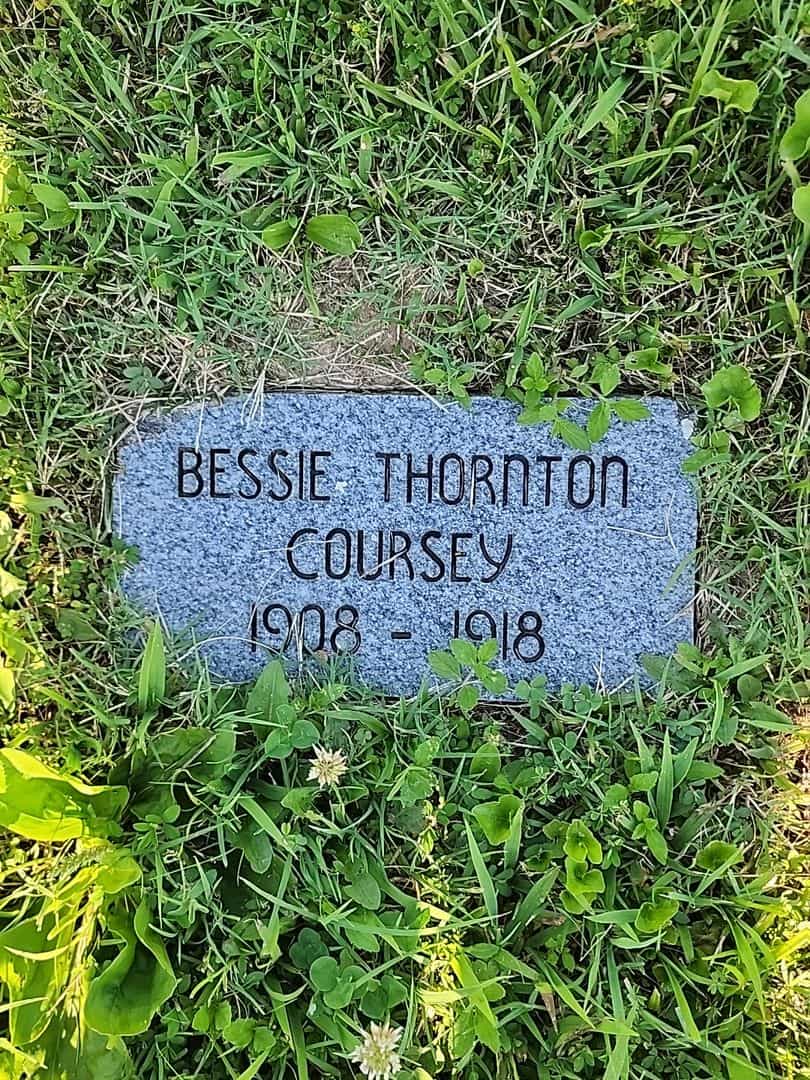 Bessie Thornton Coursey's grave. Photo 1
