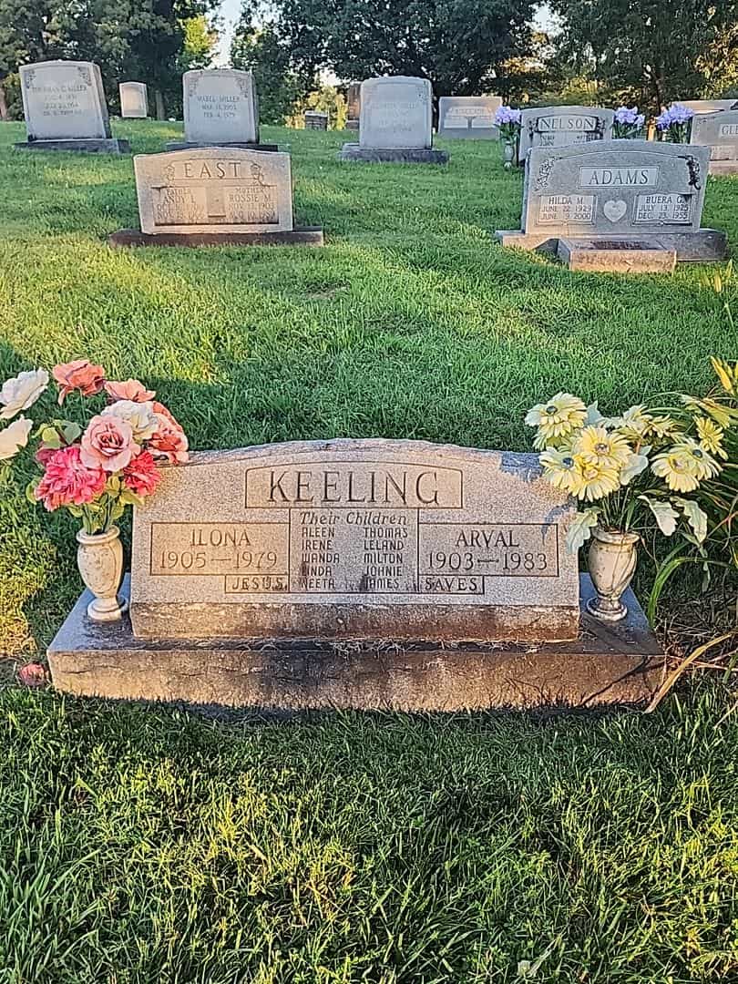 Arval Keeling's grave. Photo 1