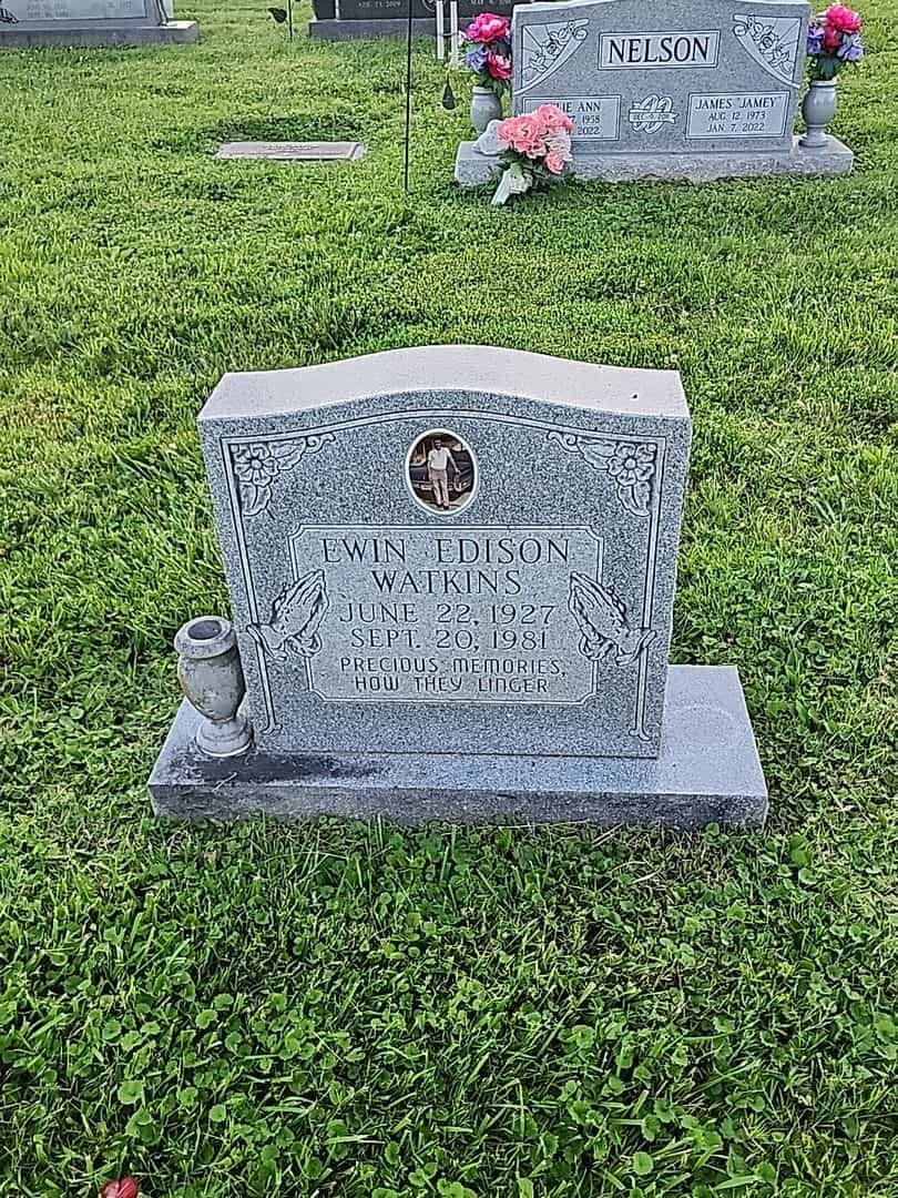 Ewin Edison Watkins's grave. Photo 1