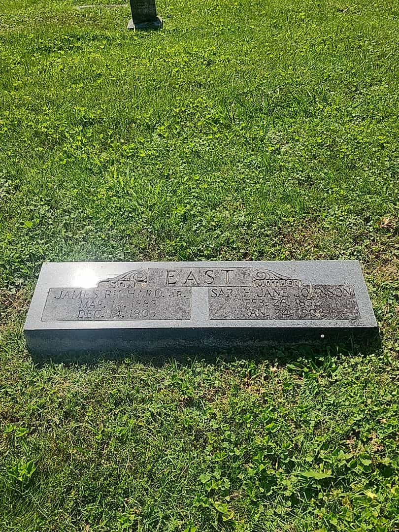 Sarah Jane Johnson East's grave. Photo 1